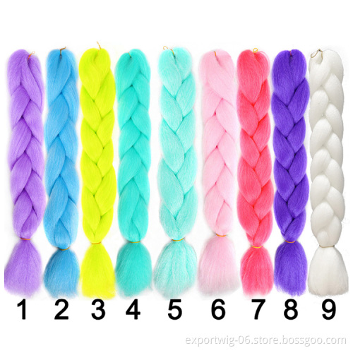 Jumbo Braid Hair Extensions Glowing In The Dark Colorful Synthetic Braid For Halloween Festival Cosplay Children Braid Hairstyle